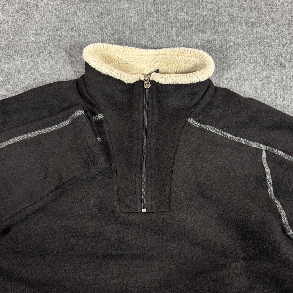 Kuhl Alfpaca Fleece Quarter Zip Pullover Womens Size M Black Outdoor Sweater EUC